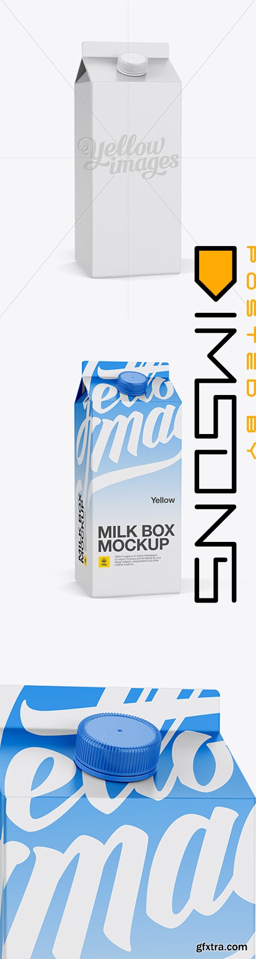 0.5 gal Milk Carton Mockup - Halfside View 14000