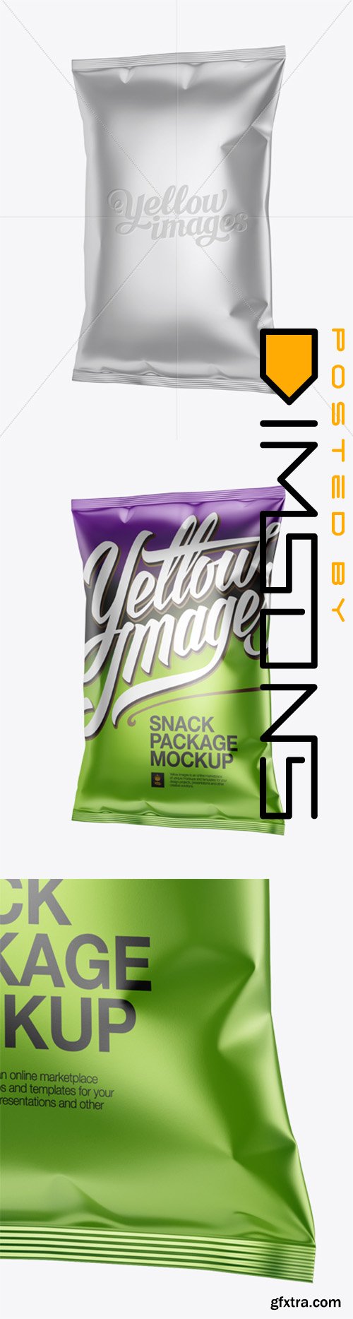 Matte Metallic Snack Package Mockup - Halfside view 13933