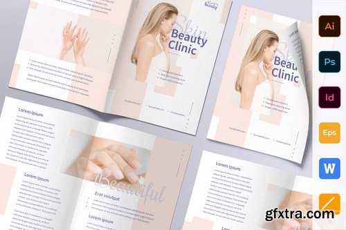 Skin Beauty Clinic Poster Flyer Business Card Brochure Bifold Trifold