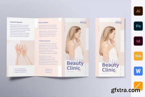 Skin Beauty Clinic Poster Flyer Business Card Brochure Bifold Trifold