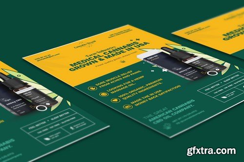 Cannabis Hemp Oil Products Flyer PSD Template