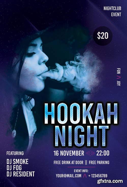 Hookah Night - Premium flyer psd template