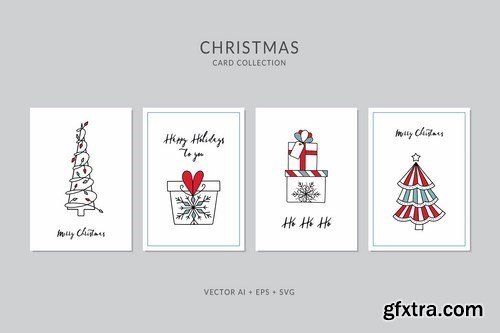 Christmas Greeting Vector Card Set