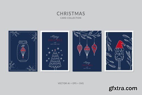 Christmas Greeting Vector Card Set