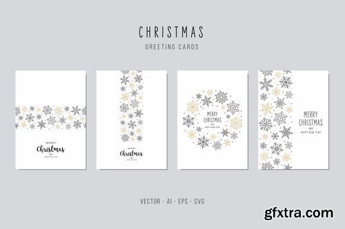 Christmas Greeting Vector Card Set