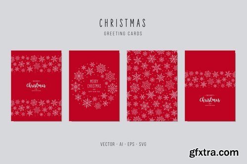 Christmas Greeting Vector Card Set