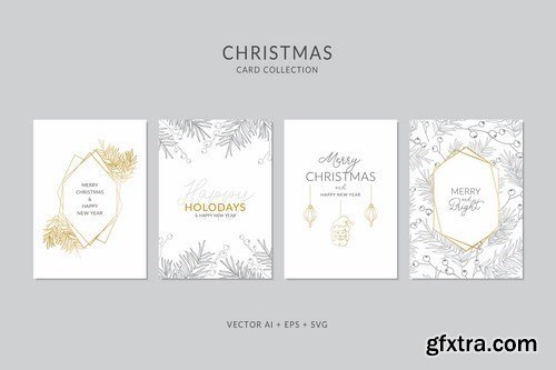 Christmas Greeting Vector Card Set