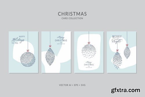 Christmas Greeting Vector Card Set