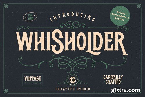 CM - Whisholder Vintage Retro Typeface 4289674