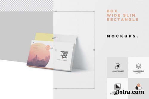 Box Mockup - Wide Slim Rectangle Size with Hanger