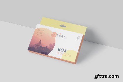 Box Mockup - Wide Slim Rectangle Size with Hanger