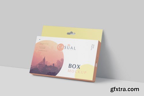 Box Mockup - Wide Slim Rectangle Size with Hanger