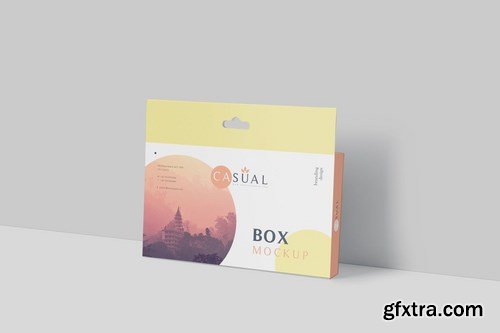 Box Mockup - Wide Slim Rectangle Size with Hanger