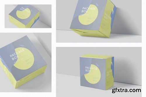 Package Box Mockup Set - Slim Square