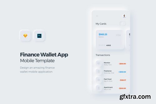 Finance Wallet Mobile App UI Kit Template 2