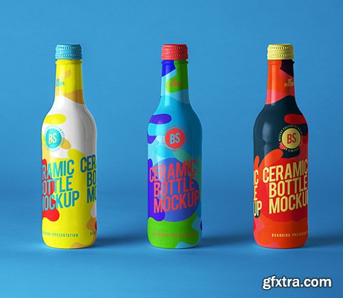 Ceramic Psd Bottle Mockup Set 2