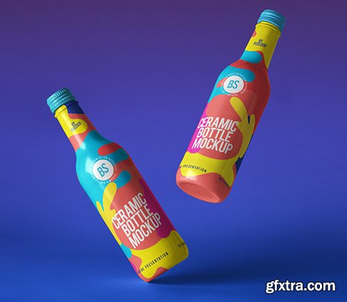 Ceramic Psd Bottle Mockup