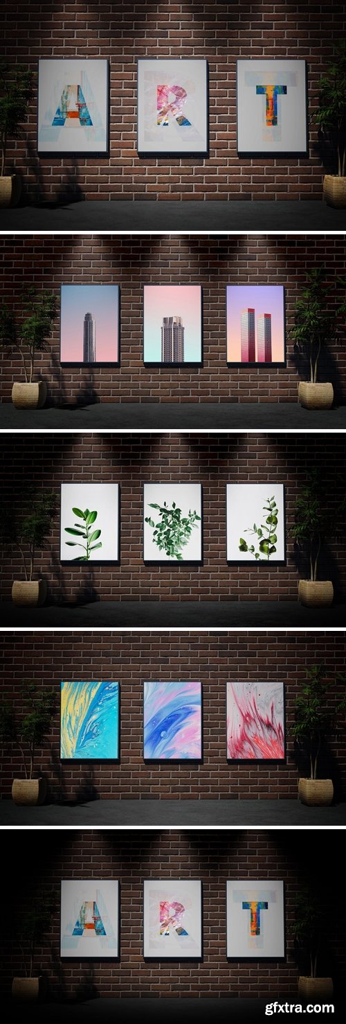 Posters Mockup - Brick Wall