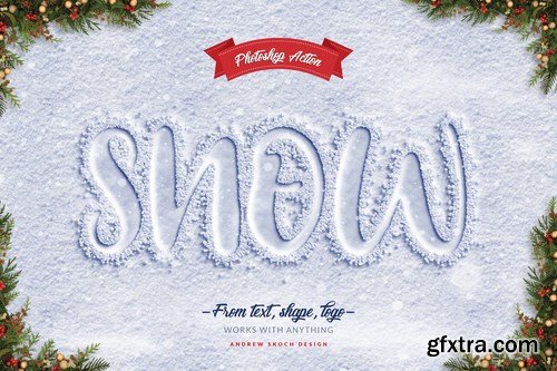 Snow Lettering - Photoshop Action