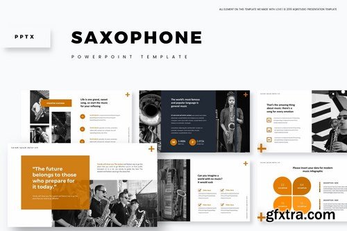 Saxophone - Powerpoint Google Slides and Keynote Templates