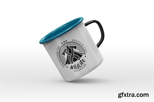 Enamel Camp Mug Mock-Up Template