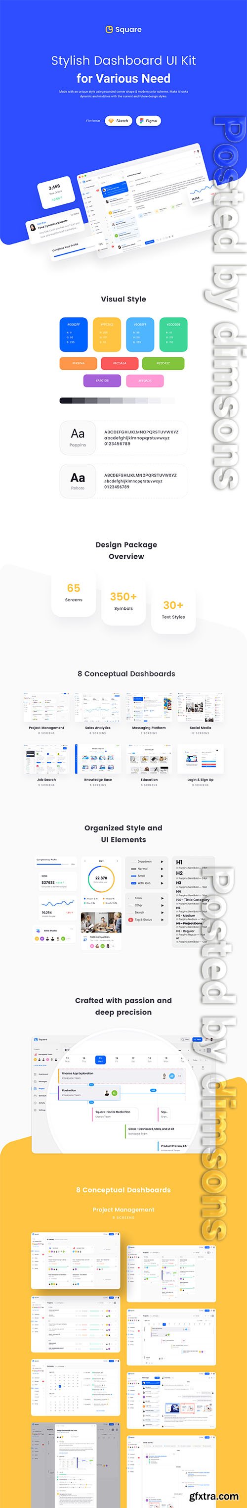 Square Dashboard UI Kit (NEW UPDATE)