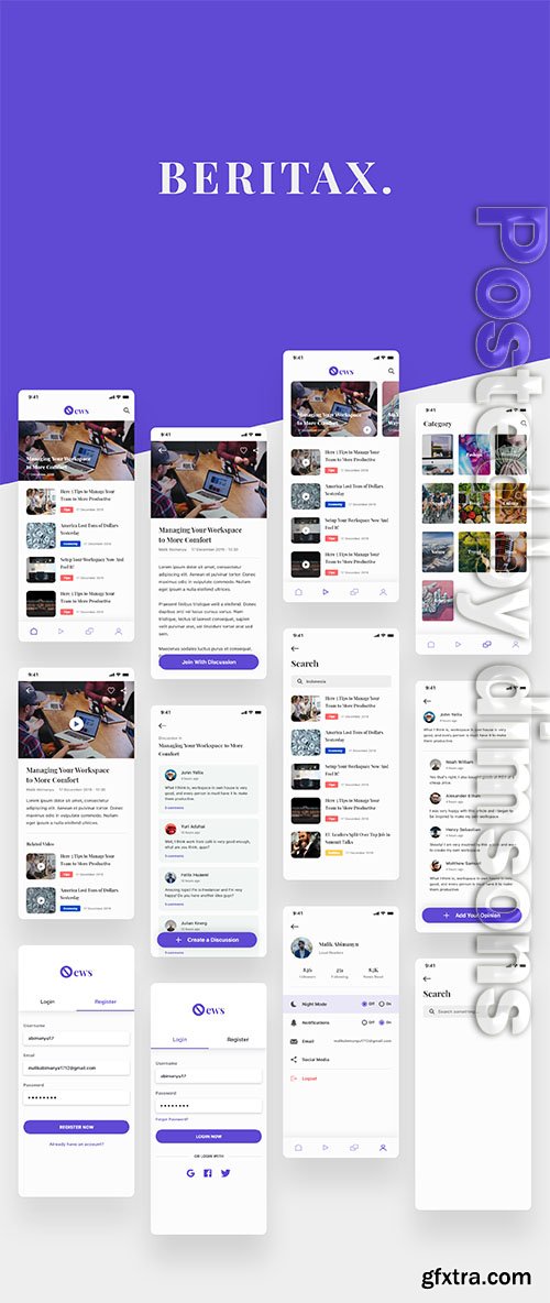 Beritax - News App UI Kit