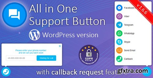 CodeCanyon - All in One Support Button v1.6.6 + Callback Request. WhatsApp, Messenger, Telegram, LiveChat and more... - 22266189