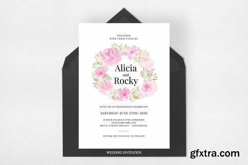 Watercolour Floral Invitation Suite