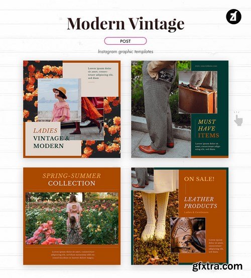 Modern vintage social media graphic templates