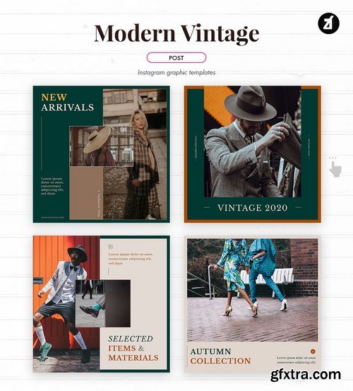 Modern vintage social media graphic templates