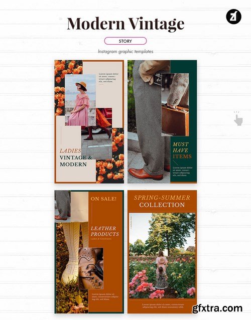 Modern vintage social media graphic templates