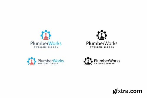 Plumber Works Logo Template