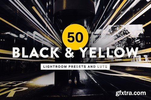 50 Black &amp; Yellow Lightroom Presets and LUTs