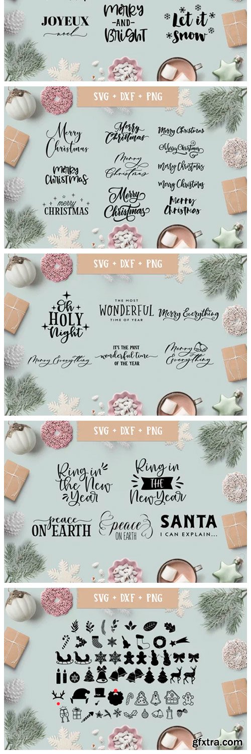 Christmas/Holiday Quotes SVG Bundle 2012477