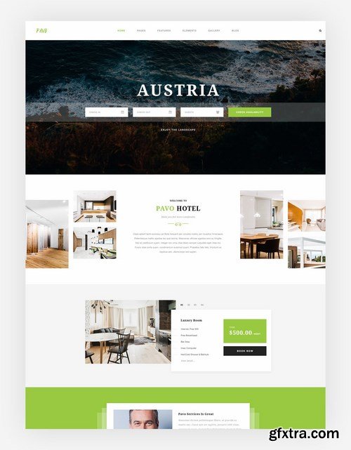 Pavo - Hotel PSD Template