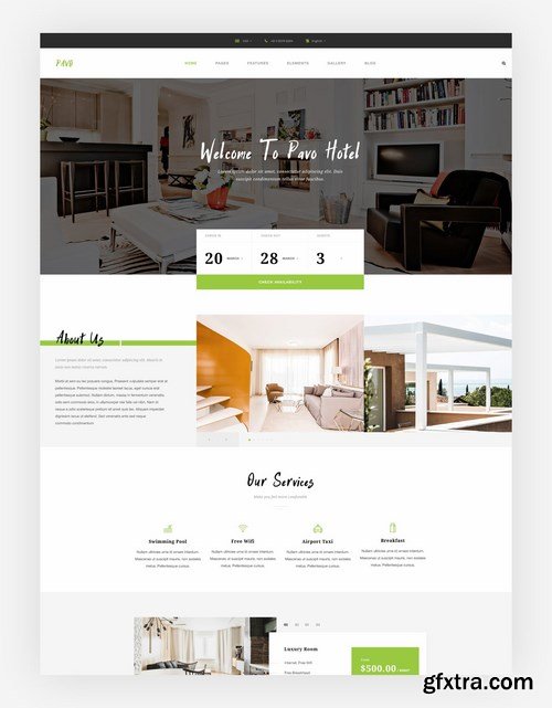 Pavo - Hotel PSD Template