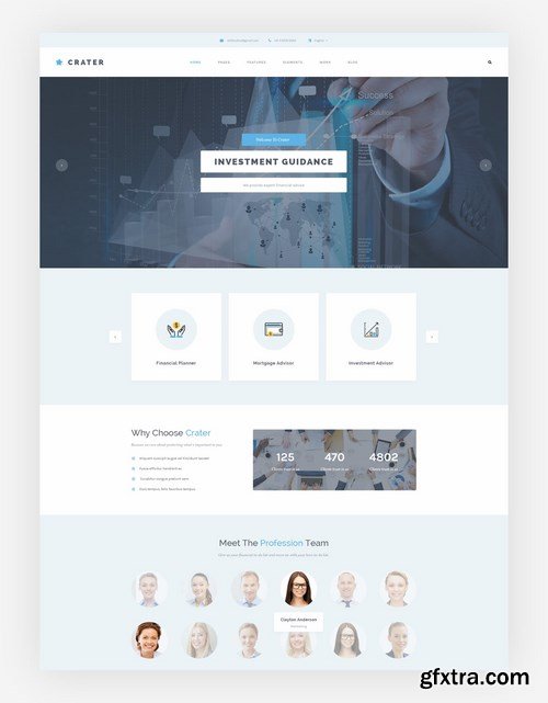 Crater - Business & Financial PSD Template