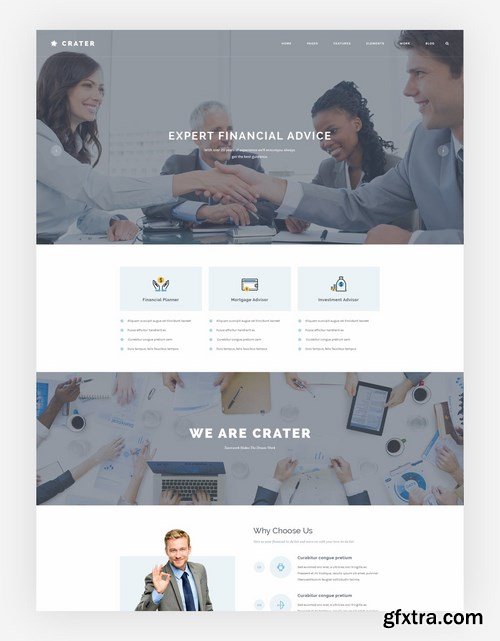 Crater - Business & Financial PSD Template