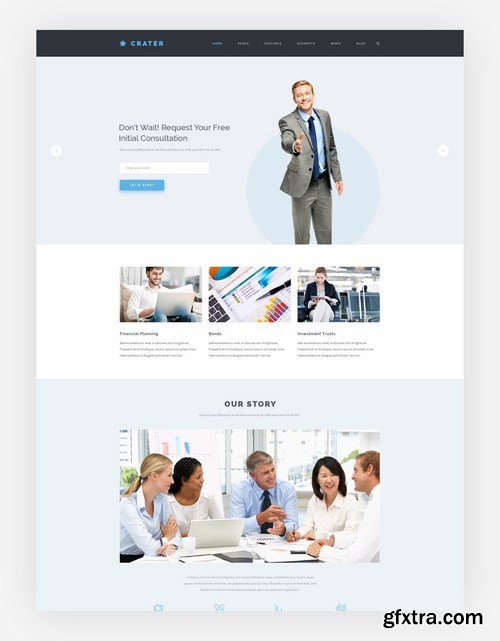 Crater - Business & Financial PSD Template