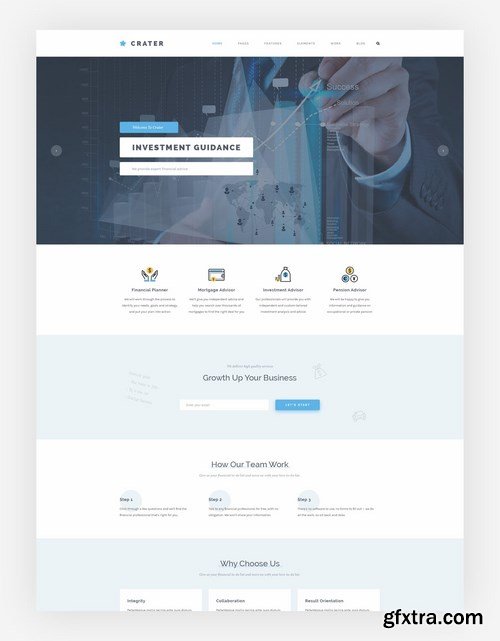 Crater - Business & Financial PSD Template