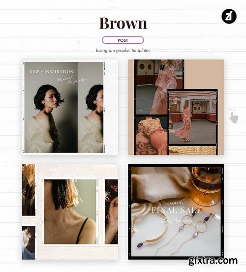 Brown social media graphic templates