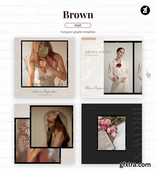 Brown social media graphic templates