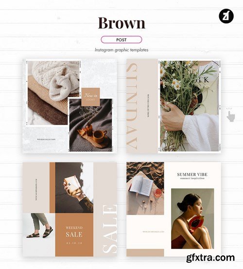 Brown social media graphic templates