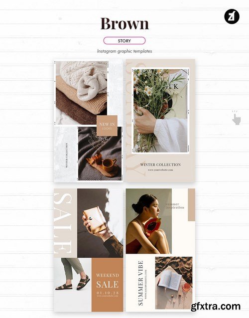 Brown social media graphic templates