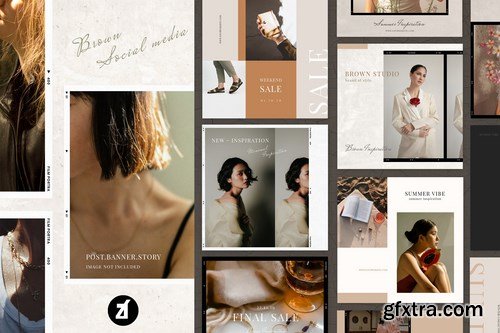 Brown social media graphic templates