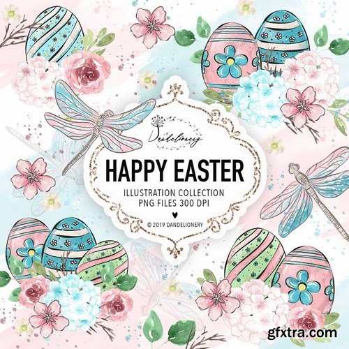 Happy Easter dragonfly design