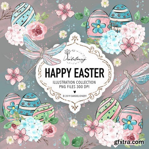 Happy Easter dragonfly design