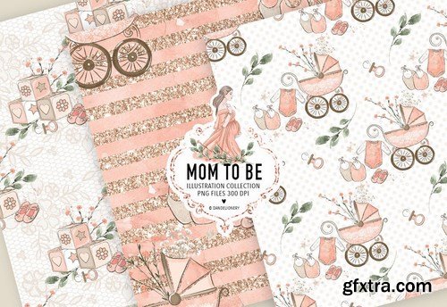 Mom to be Maternity digital paper pack