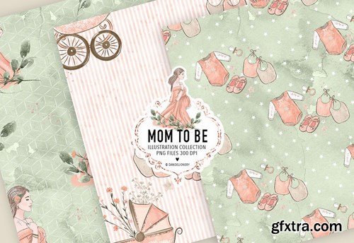 Mom to be Maternity digital paper pack